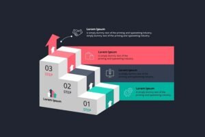 How To Create 3D Stairs In Powerpoint_3 Step Business Process_3D Stairs In Powerpoint